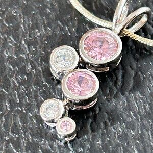 Silpada Pink and Silver Pendant Necklace